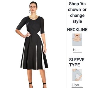 Black and white dress.